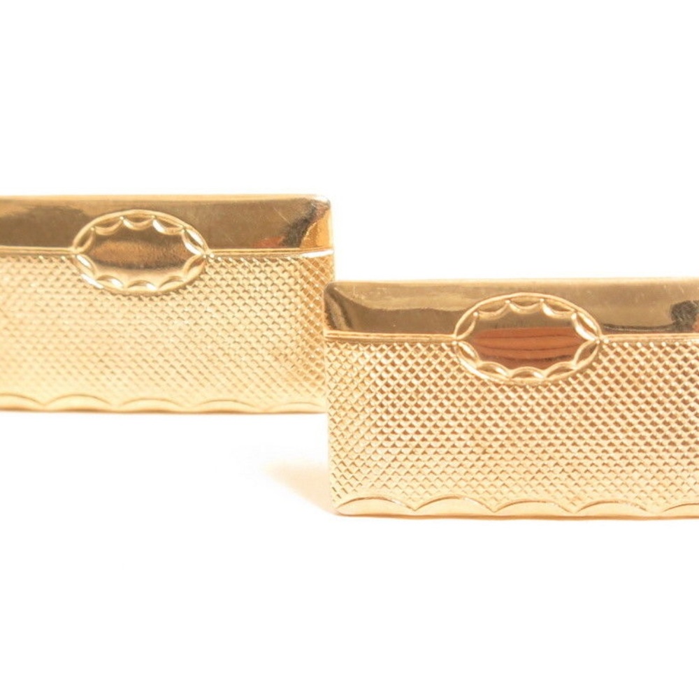 Vintage Blank Monogram Gold Plated Cufflinks